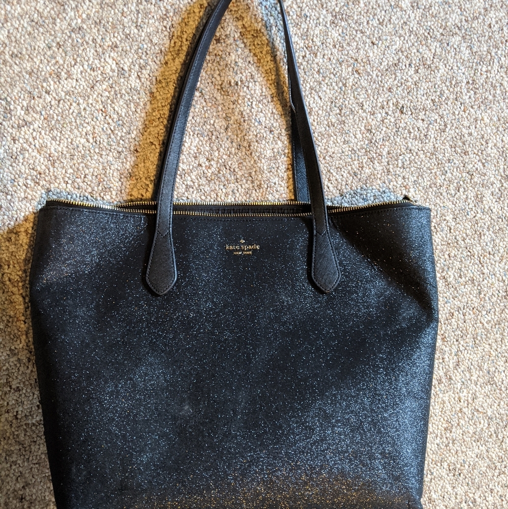 Kate Spade black glitter purse
